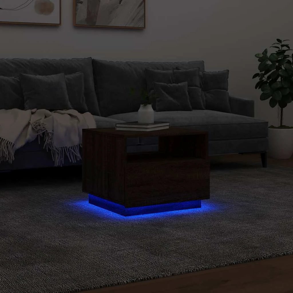 vidaXL Coffee Table 50x49x40cm LED Lights by vidaXL