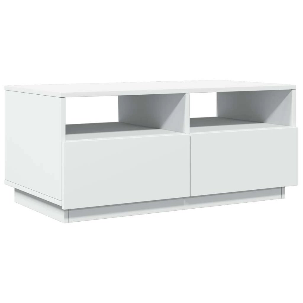 vidaXL Coffee Table 90x49x40 cm With LED Lights For Modern Living Room Ambience And Storage by vidaXL