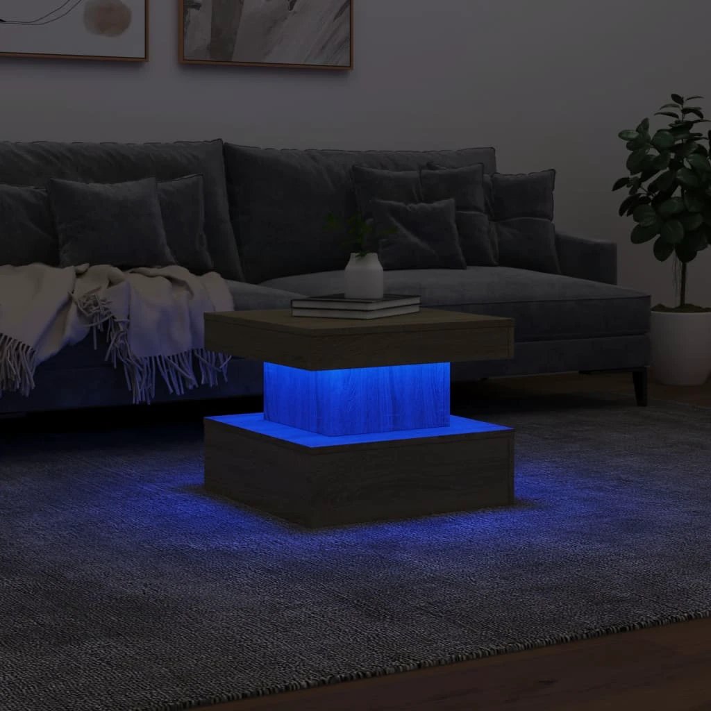 VidaXL Coffee Table 50x50x40cm LED Living Room by vidaXL
