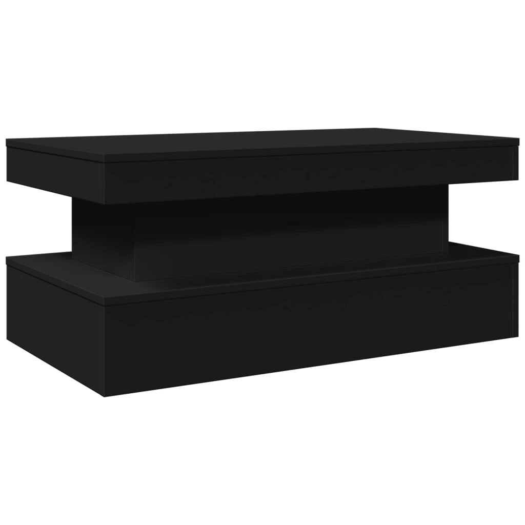 VidaXL Coffee Table 90x50x40 cm LED Lights Modern Living Room Decor Engineered Wood by vidaXL