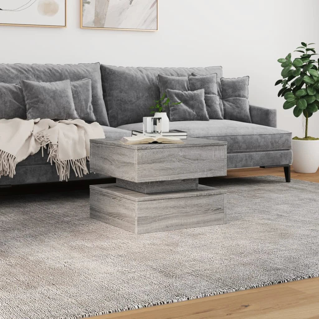VidaXL Coffee Table 50x50x40 Cm LED Lights Living Room Decor For Modern Homes And Studios by vidaXL