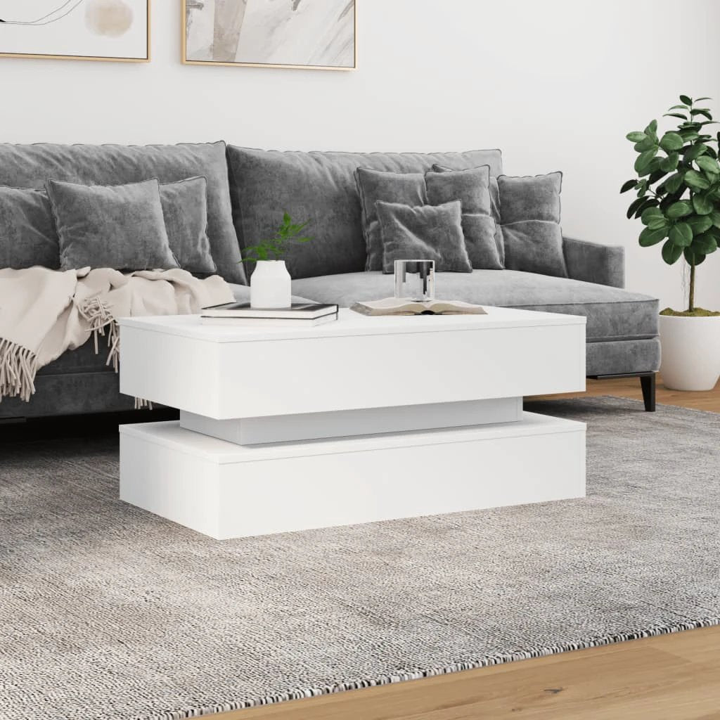 vidaXL Coffee Table 90x50x40 cm LED Living Room by vidaXL