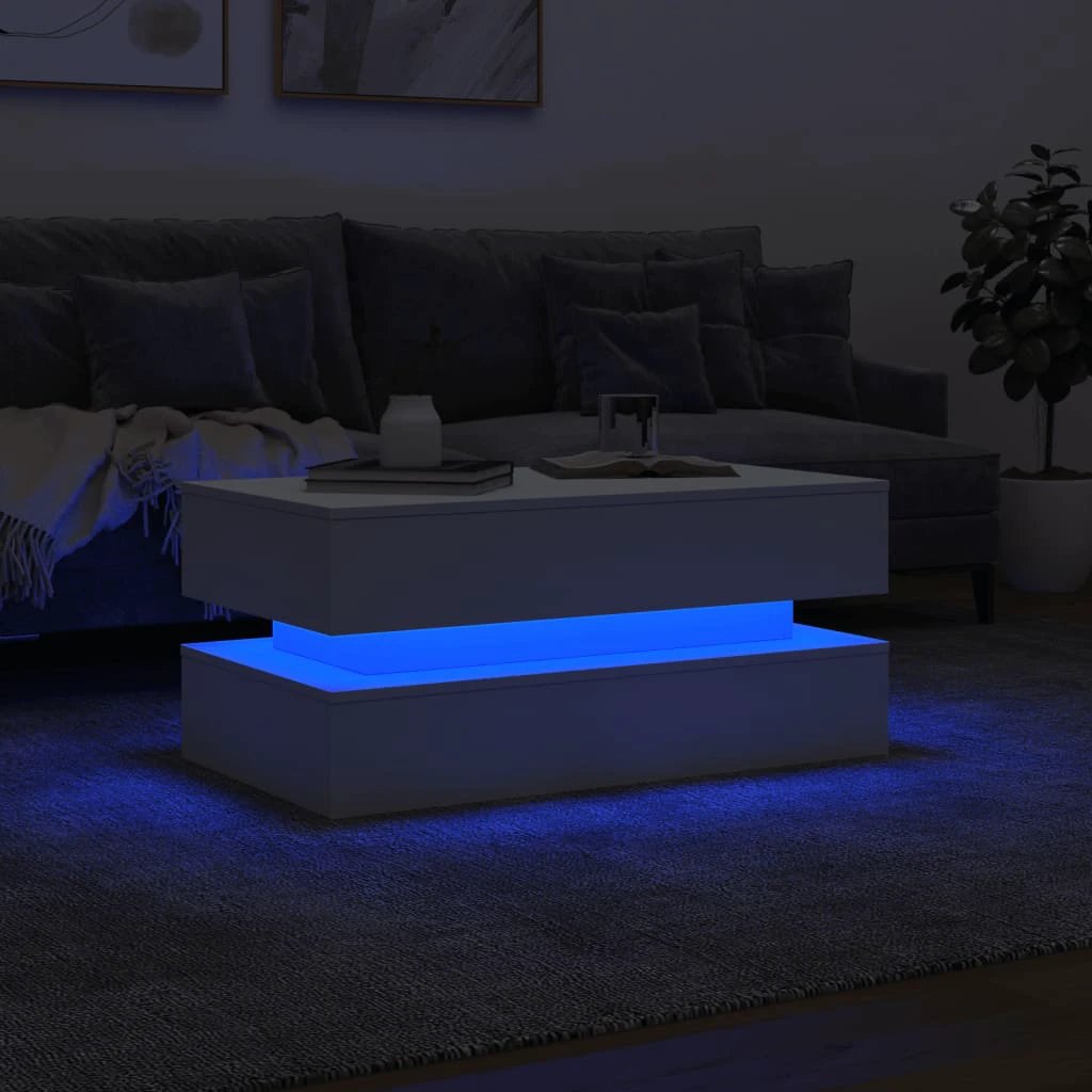 vidaXL Coffee Table 90x50x40 cm LED Living Room by vidaXL