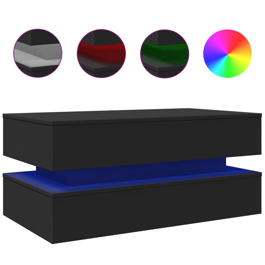 vidaXL VidaXL Coffee Table 90x50x40 LED Living Room - Coffee Table