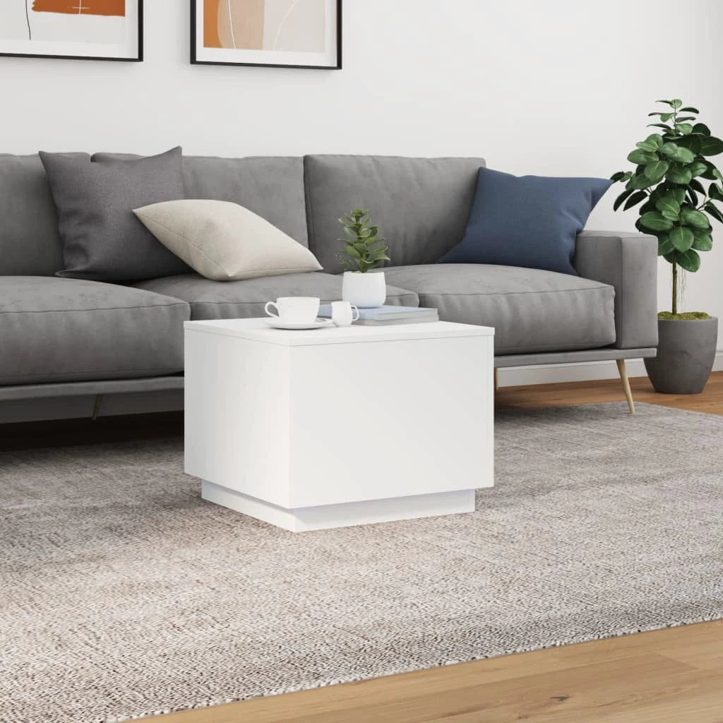 VidaXL Coffee Table 50x50x40 cm LED Lights Home by vidaXL