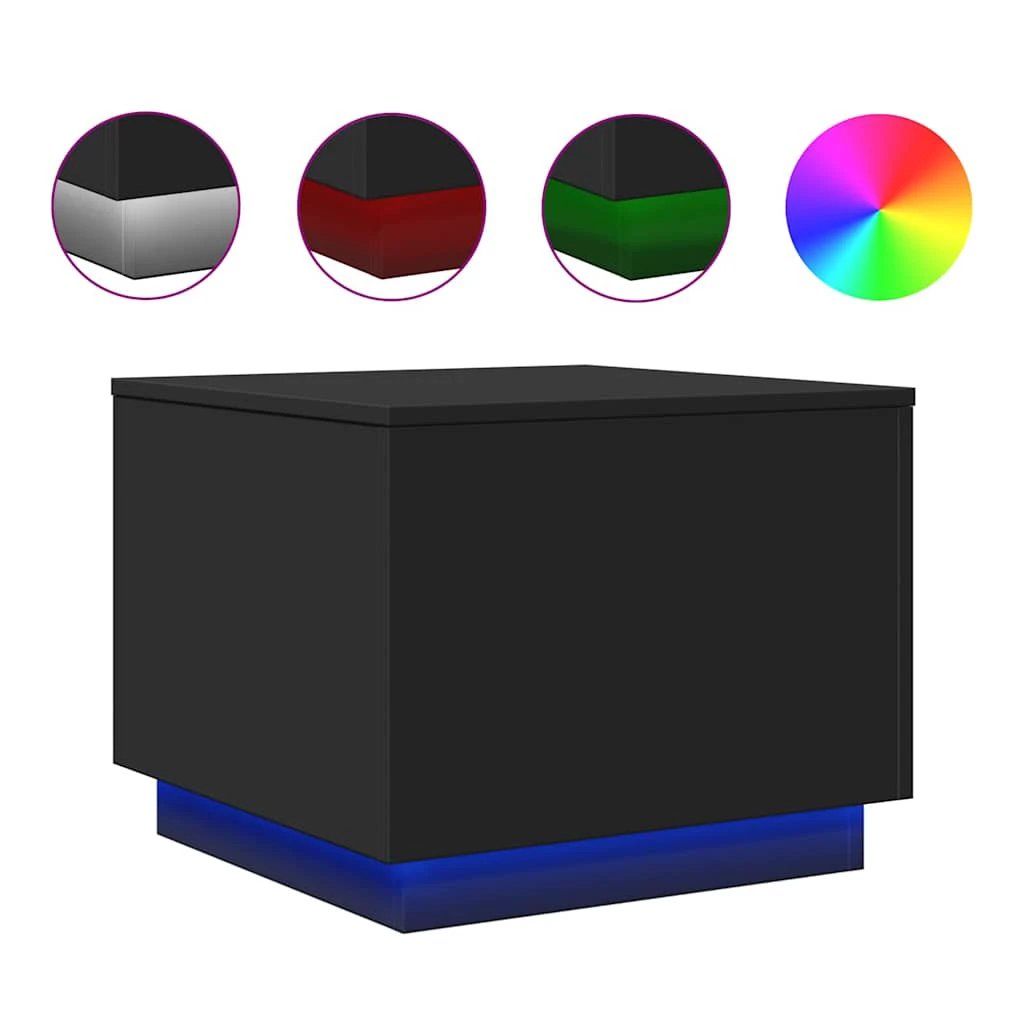 VidaXL Coffee Table 50x50x40 LED Lights Lounge by vidaXL