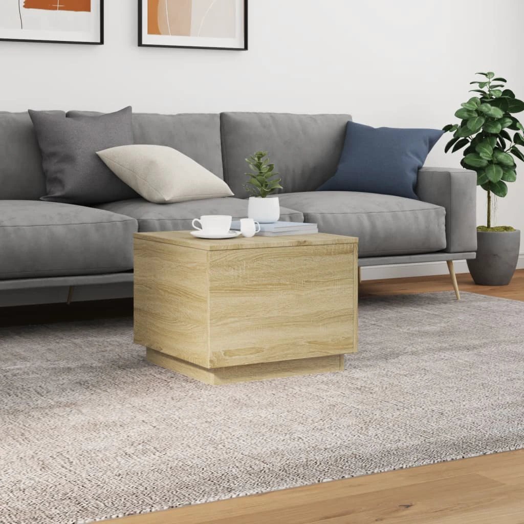 vidaXL Coffee Table 50x50x40 LED Living Room by vidaXL