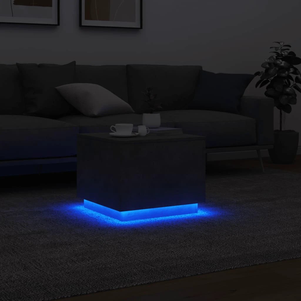 VidaXL Coffee Table 50x50x40 LED Gray by vidaXL