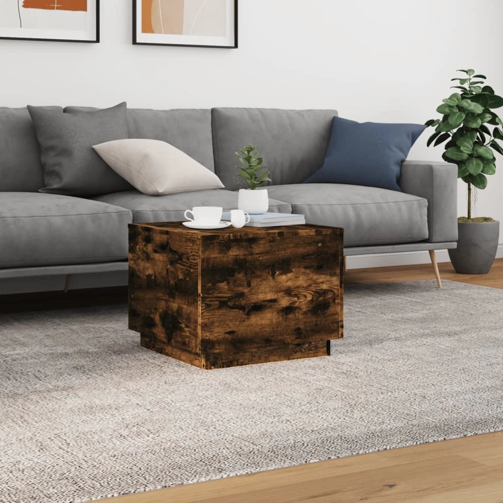 vidaXL Coffee Table 50x50x40cm LED Lights Home by vidaXL