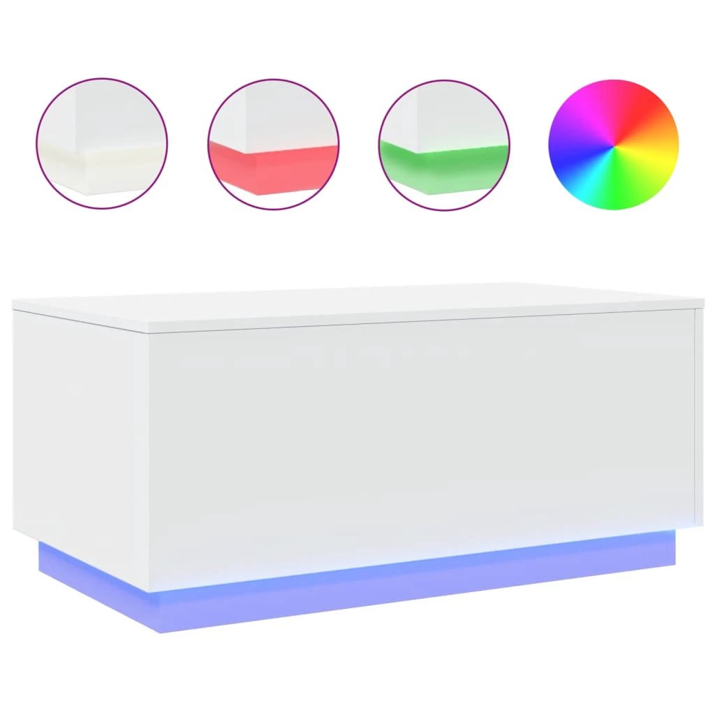 vidaXL VidaXL Coffee Table 90x50x40 LED Lights Lounge - Coffee Table