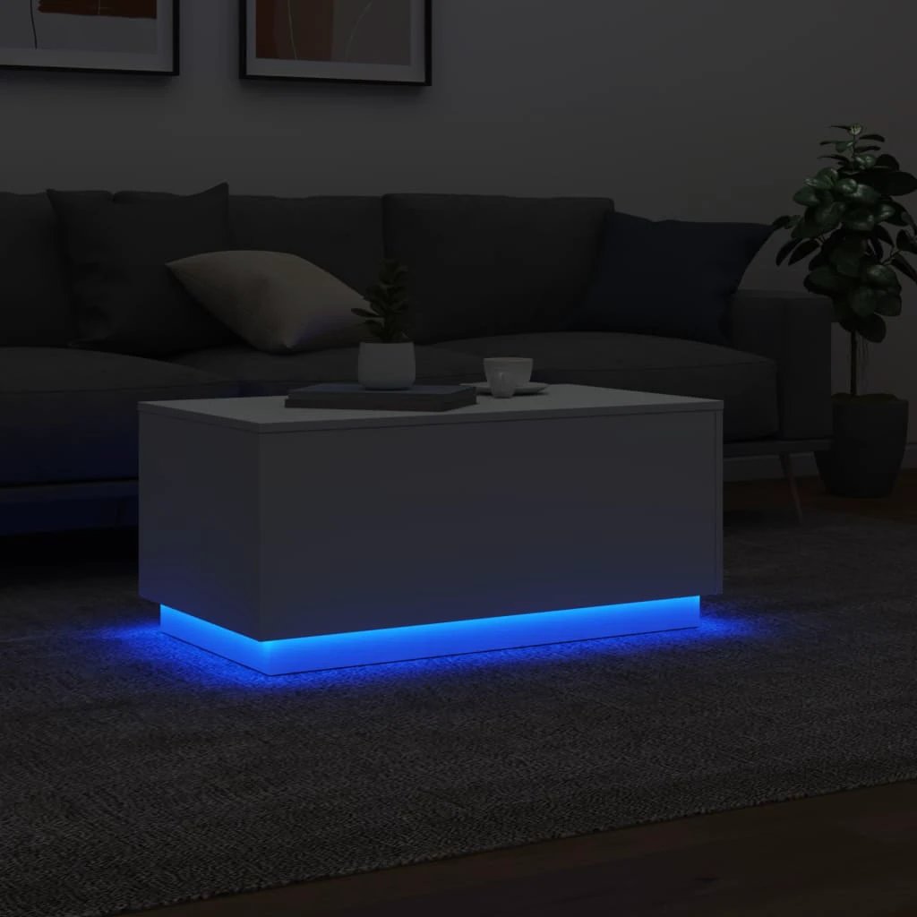 vidaXL VidaXL Coffee Table 90x50x40 LED Lights Lounge - Coffee Table