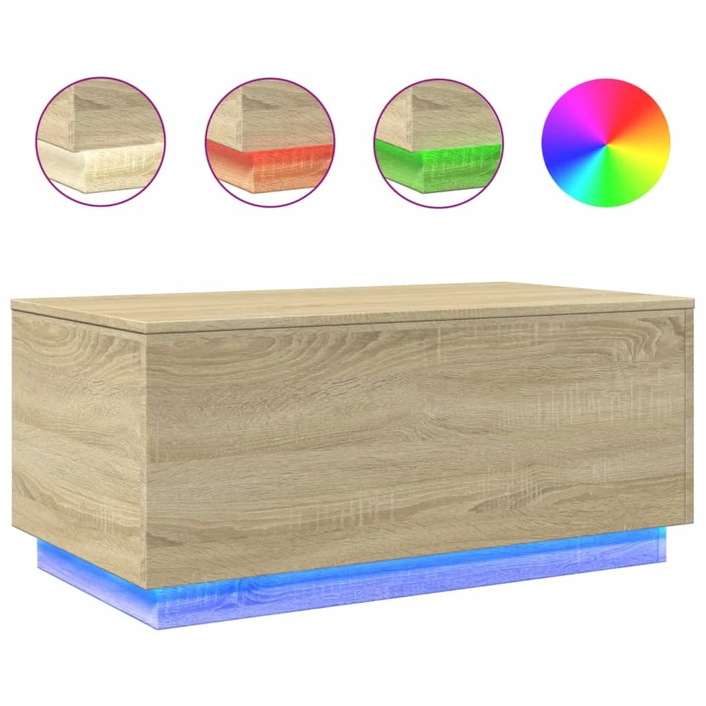 vidaXL Coffee Table 90x50x40 cm LED Living Room by vidaXL