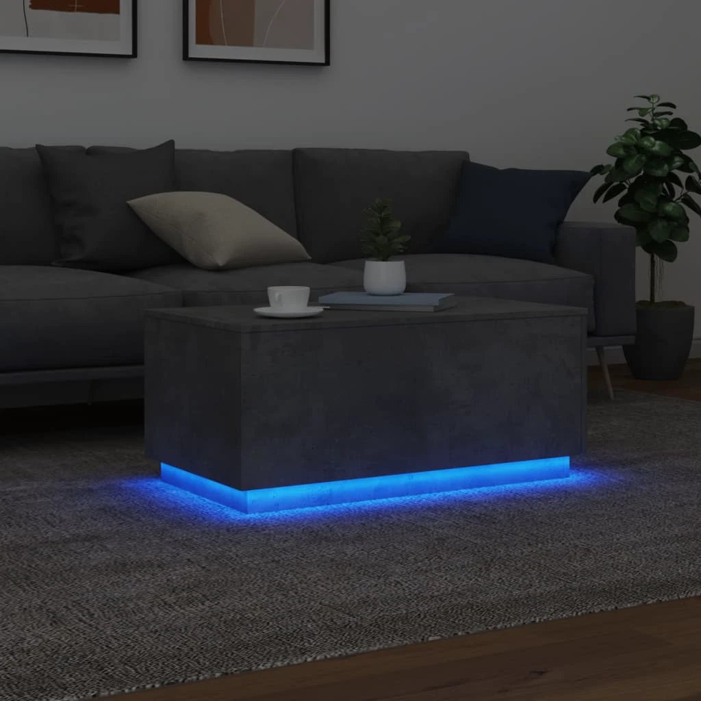 vidaXL VidaXL Coffee Table 90x50x40 LED Lights - Coffee Table