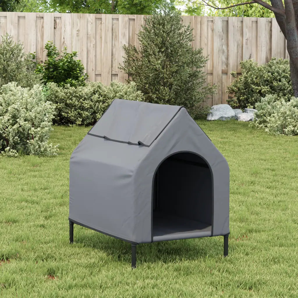 vidaXL Dog House Light Grey Oxford Fabric and Steel - from vidaXL