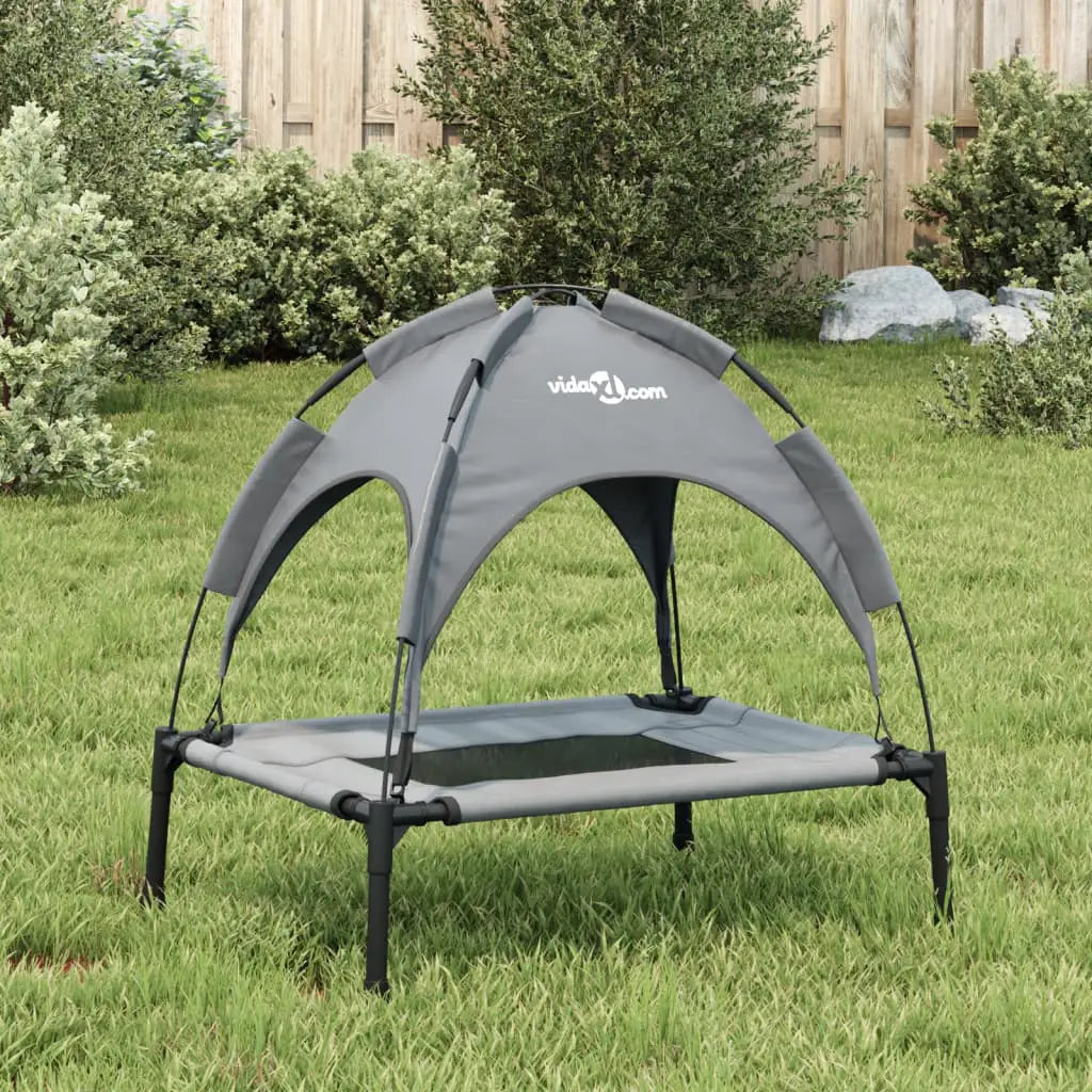 vidaXL Dog Bed with Canopy Anthracite Oxford Fabric and Steel - from vidaXL