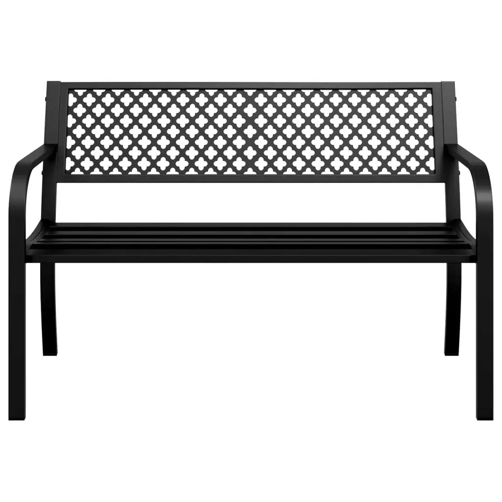 vidaXL vidaXL Garden Bench 119 cm Black Steel - Garden Chairs
