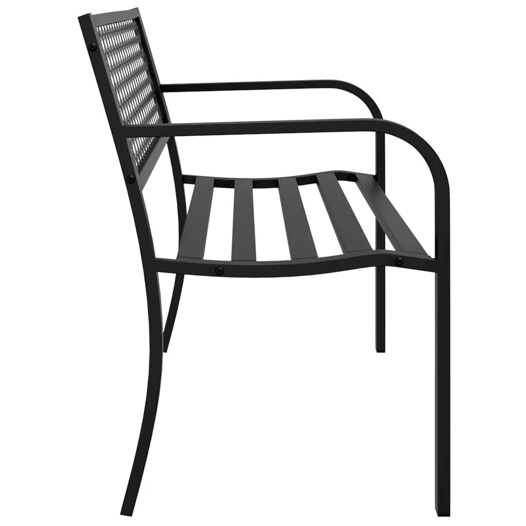 vidaXL vidaXL Garden Bench 119 cm Black Steel - Garden Chairs
