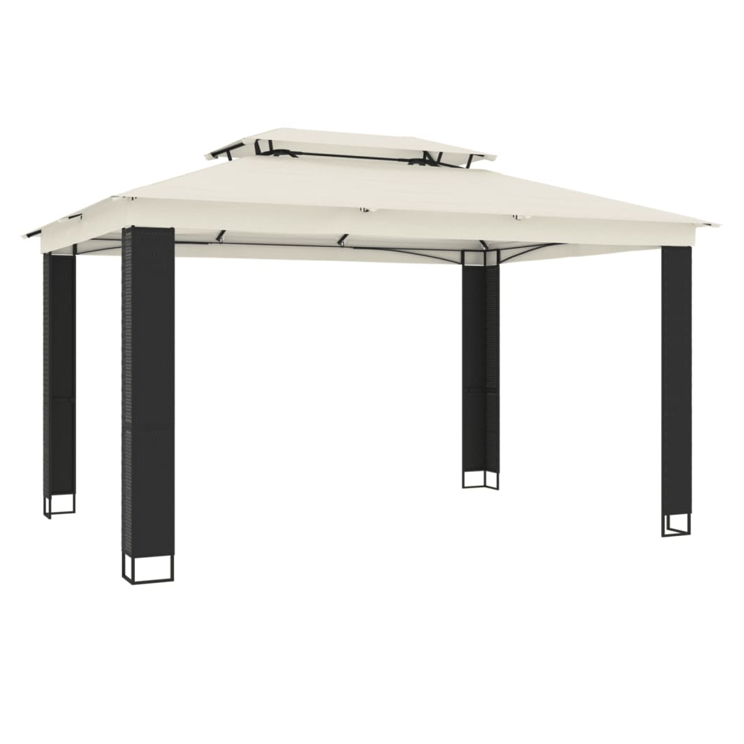 vidaXL vidaXL Gazebo with Double Roof Cream 2.94x2.94 m Steel - Gazebos