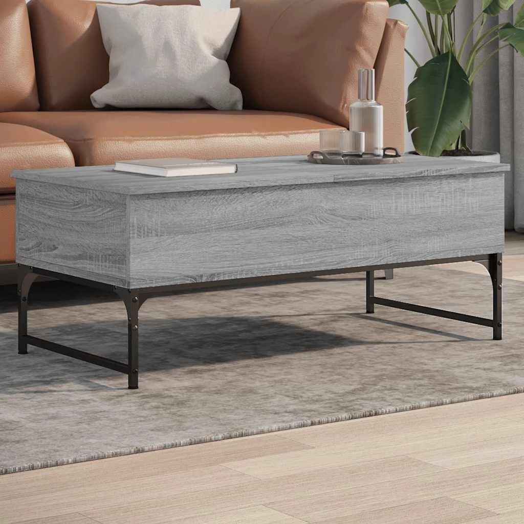 vidaXL VidaXL Coffee Table 100x50x40 cm Engineered Wood and Metal with Storage for Living Room - Coffee Table
