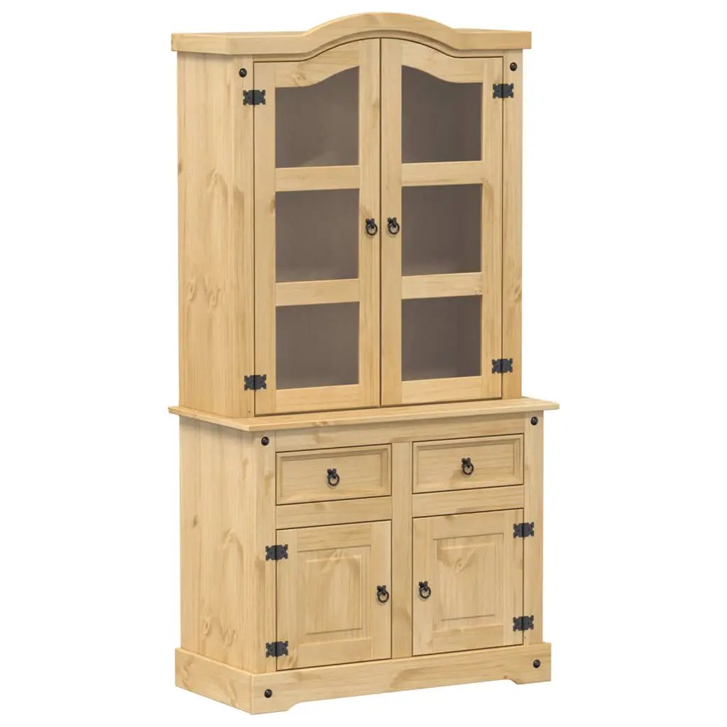 vidaXL vidaXL Glass Display Cabinet Corona 100x48.5x179 cm Solid Wood Pine - Display Cabinet