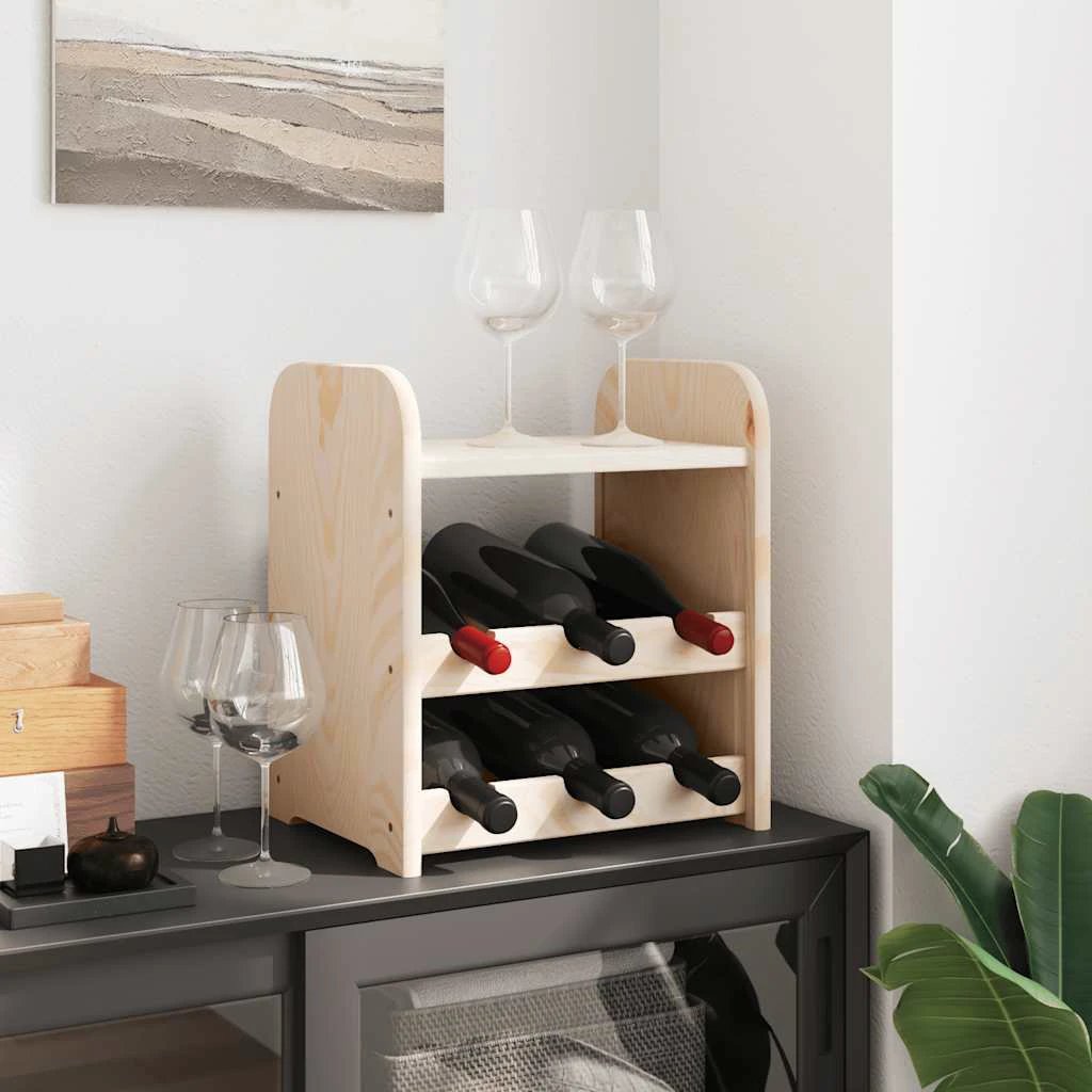vidaXL vidaXL Wine Rack with Top Board 33x25x37 cm Solid Wood Pine - Wine Rack