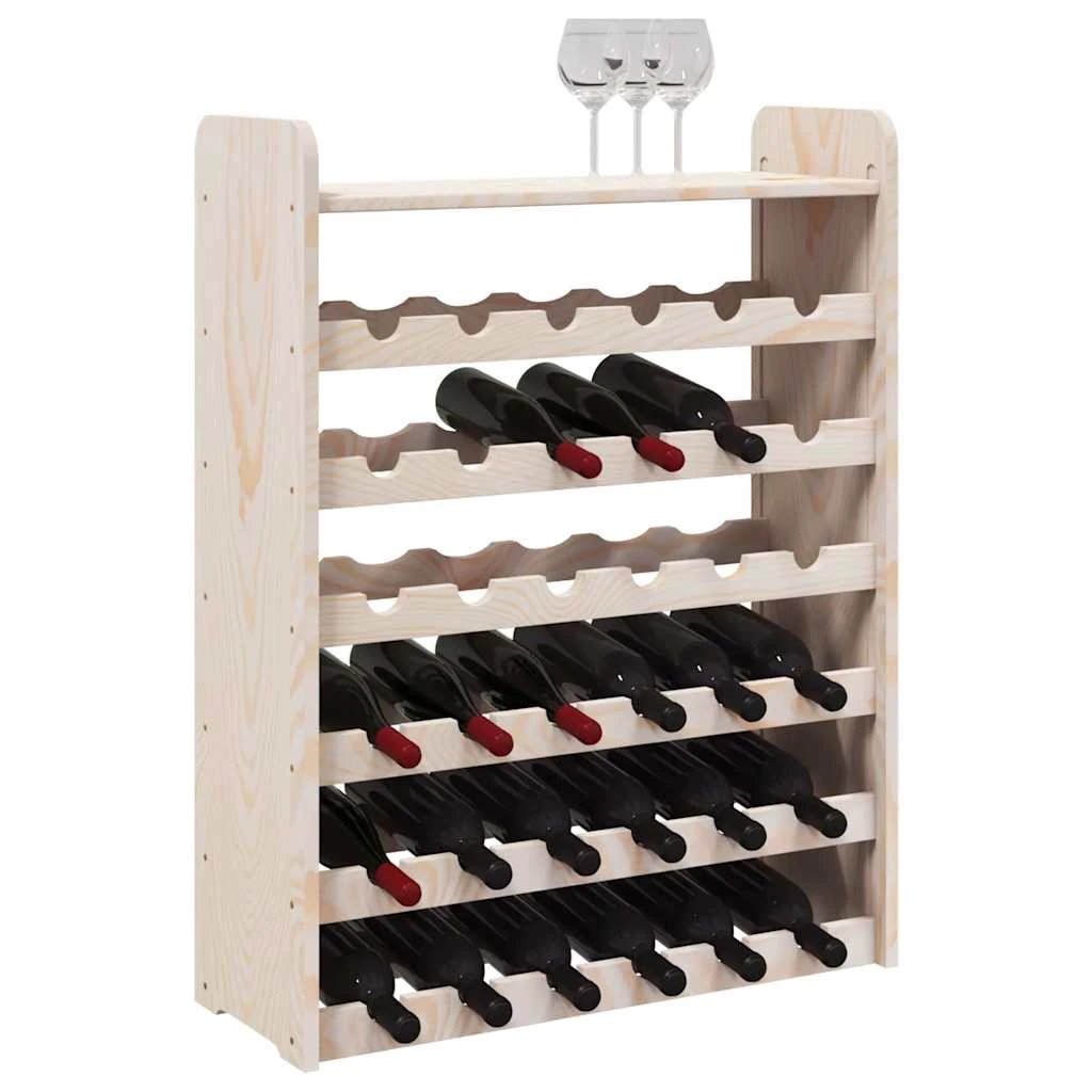 vidaXL vidaXL Wine Rack with Top Board 67.5x25x87 cm Solid Wood Pine - Wine Rack