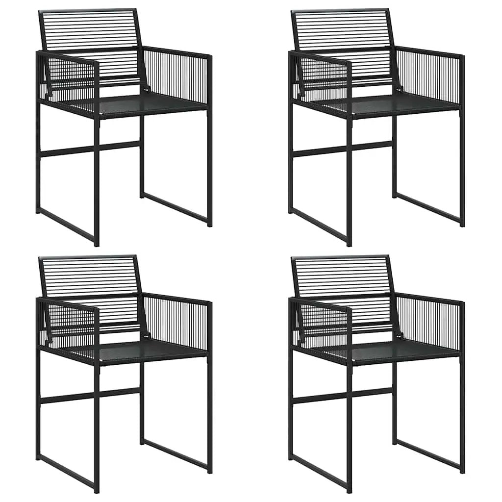 vidaXL vidaXL Garden Chairs 4 pcs Black Poly Rattan - Garden Chairs