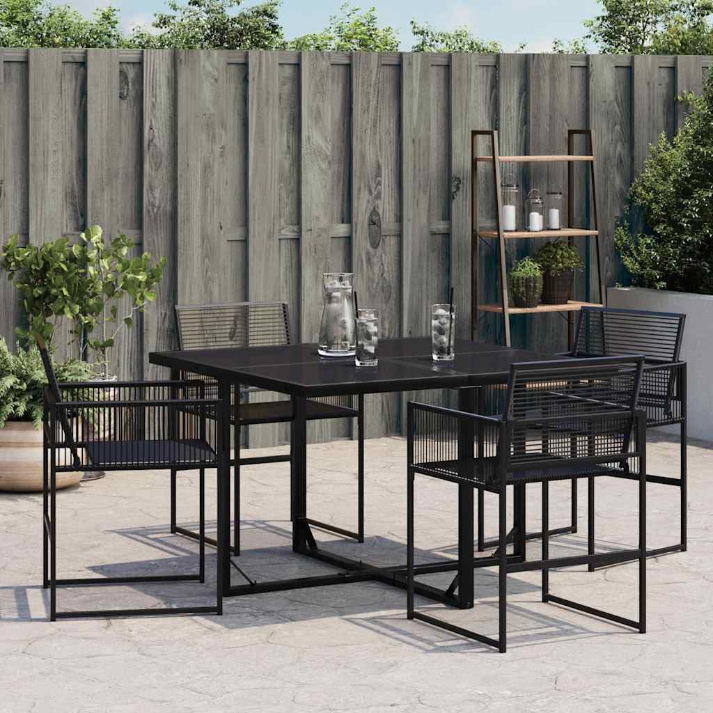vidaXL vidaXL Garden Chairs 4 pcs Black Poly Rattan - Garden Chairs