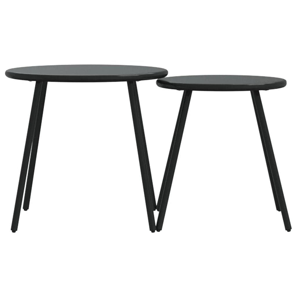 vidaXL vidaXL Outdoor Round Coffee Tables Set Of 2 50cm Diameter Powder Coated Steel Patio - Coffee Table
