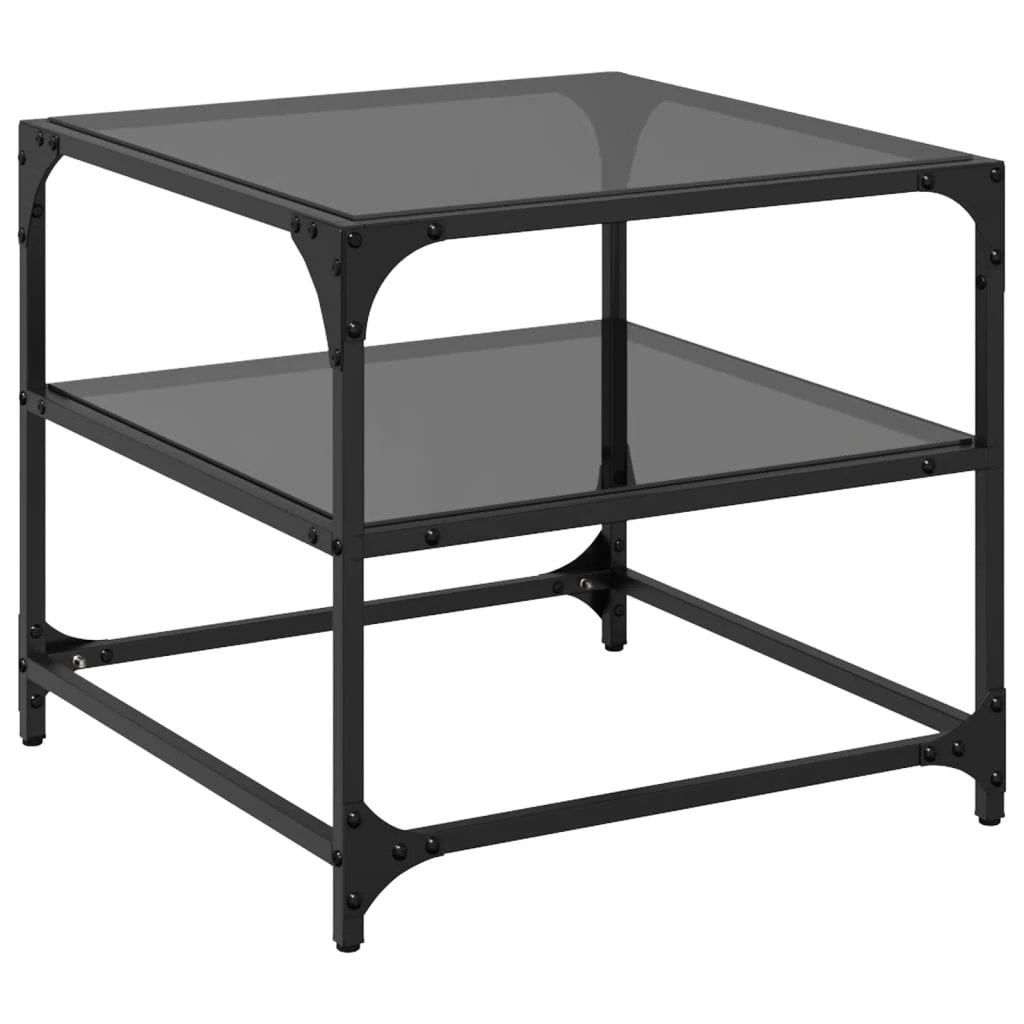 vidaXL VidaXL Coffee Tables 50x50x45 cm Black Glass Top - Coffee Table