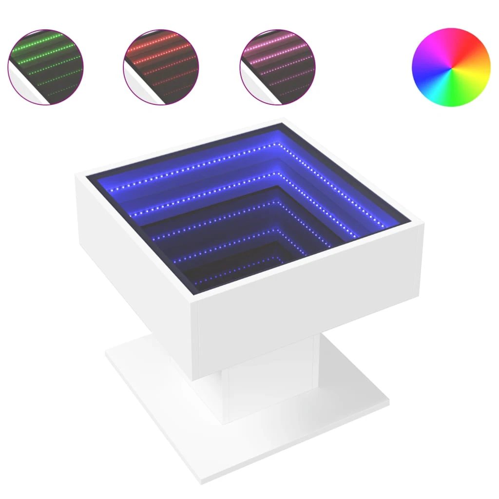 VidaXL Coffee Table 50x50x45 LED Infinity Mirror by vidaXL