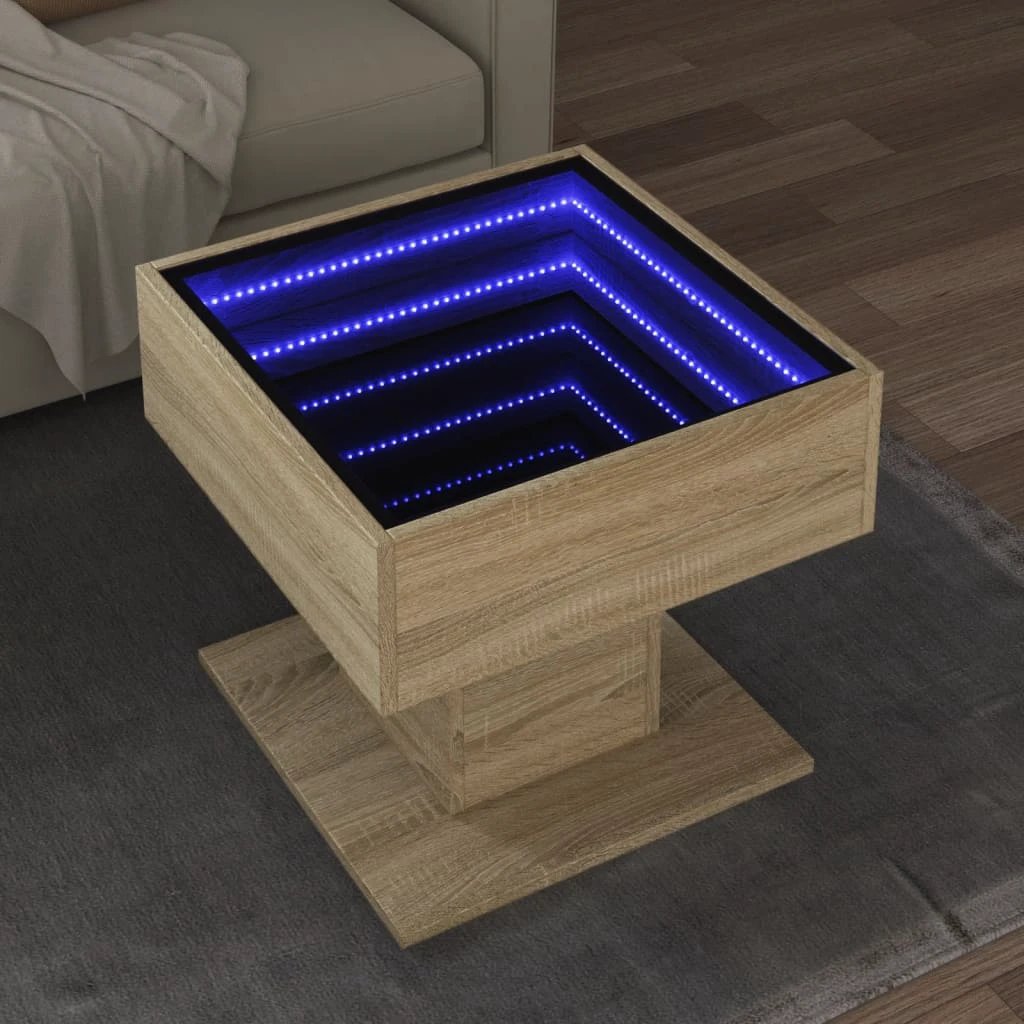 VidaXL Coffee Table 50x50x45 LED Infinity Mirror by vidaXL