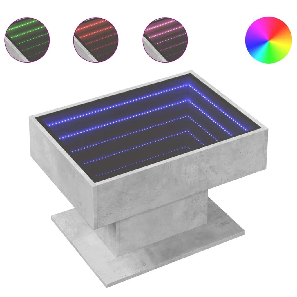 vidaXL VidaXL Coffee Table 70x50x45cm LED Mirror Home - Coffee Table