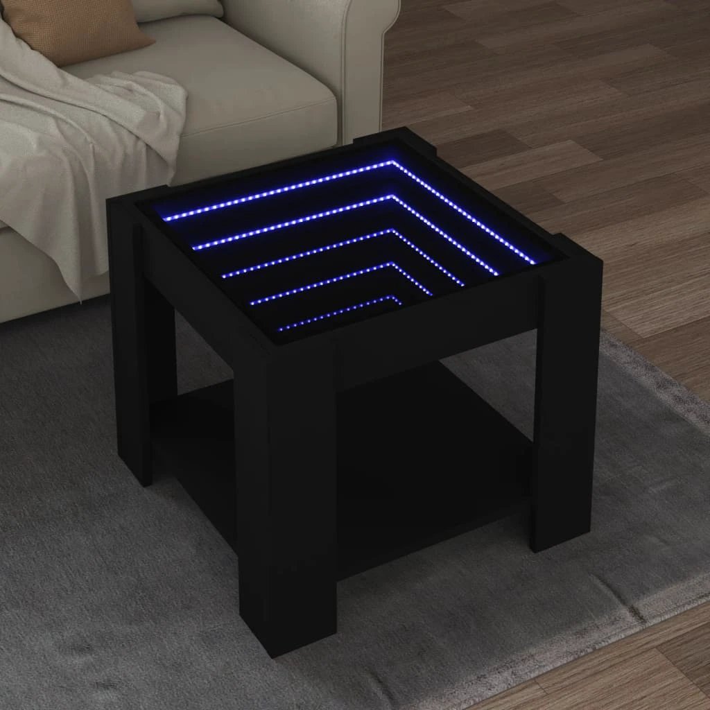 vidaXL CoffeeTable 53x53x45 LEDInfinityMirror LR by vidaXL