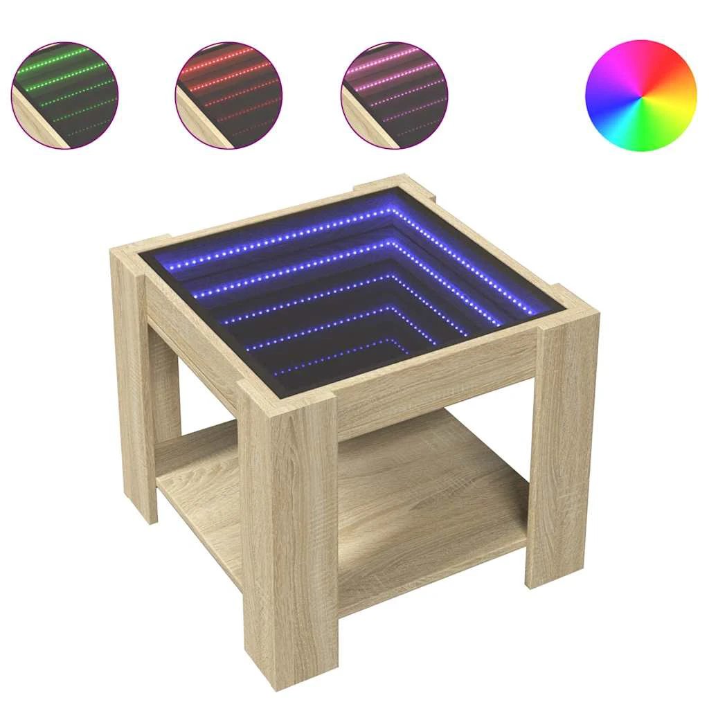 vidaXL vidaXL Coffee Table 53x53x45 LED InfiMirror Home - Coffee Table