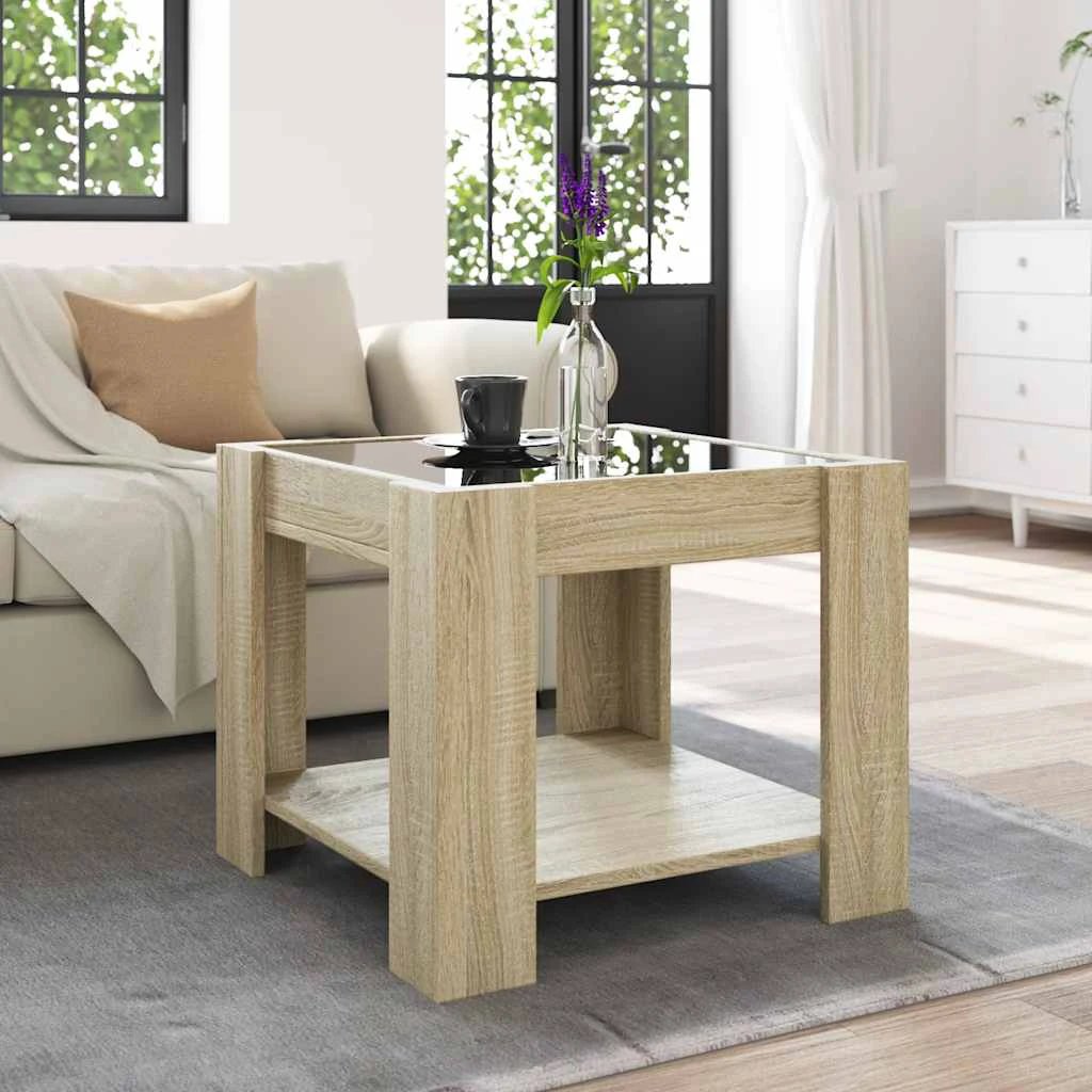 vidaXL vidaXL Coffee Table 53x53x45 LED InfiMirror Home - Coffee Table