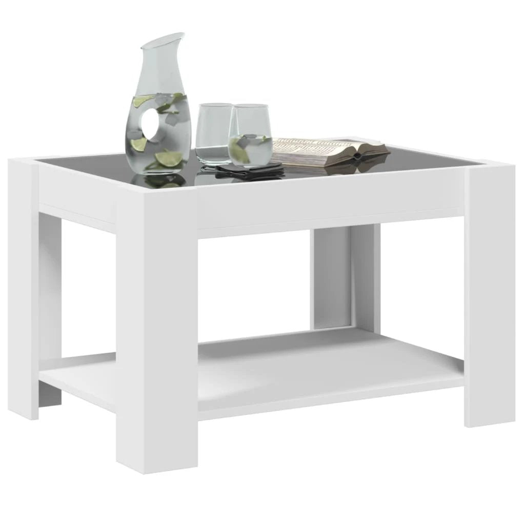 vidaXL vidaXL CoffeeTable 73x53x45 LED Mirror LivingRoom - Coffee Table