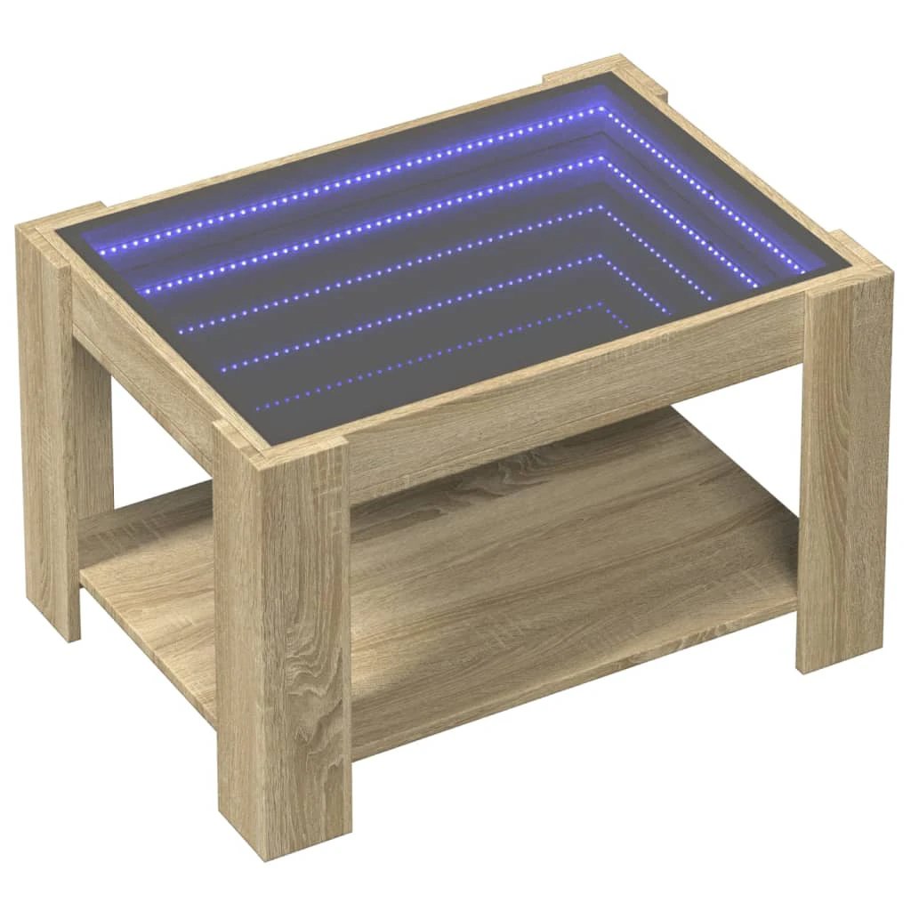 vidaXL VidaXL Coffee Table 73x53x45 LED Mirror Living - Coffee Table