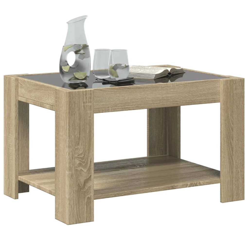 vidaXL VidaXL Coffee Table 73x53x45 LED Mirror Living - Coffee Table