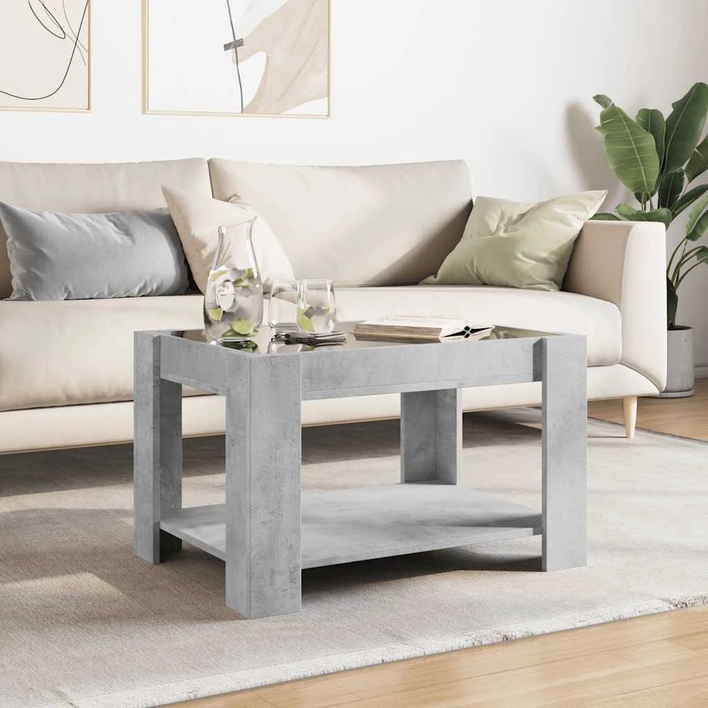 vidaXL VidaXL Coffee Table 73x53x45 LED Mirror Home - Coffee Table