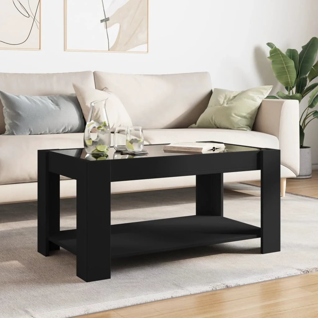 VidaXL Coffee Table 93x53x45 cm With LED Infinity Mirror For Modern Living Rooms by vidaXL