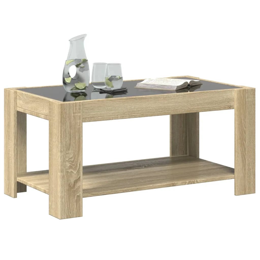 vidaXL vidaXL Coffee Table 93x53x45 cm LED Mirror - Coffee Table