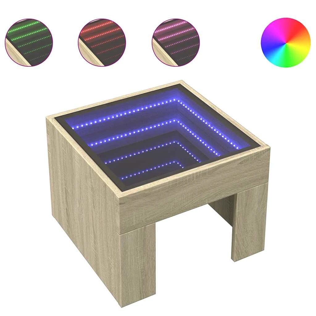 vidaXL VidaXL Coffee Table 40x40x30 LED Infinity Mirror - Coffee Table