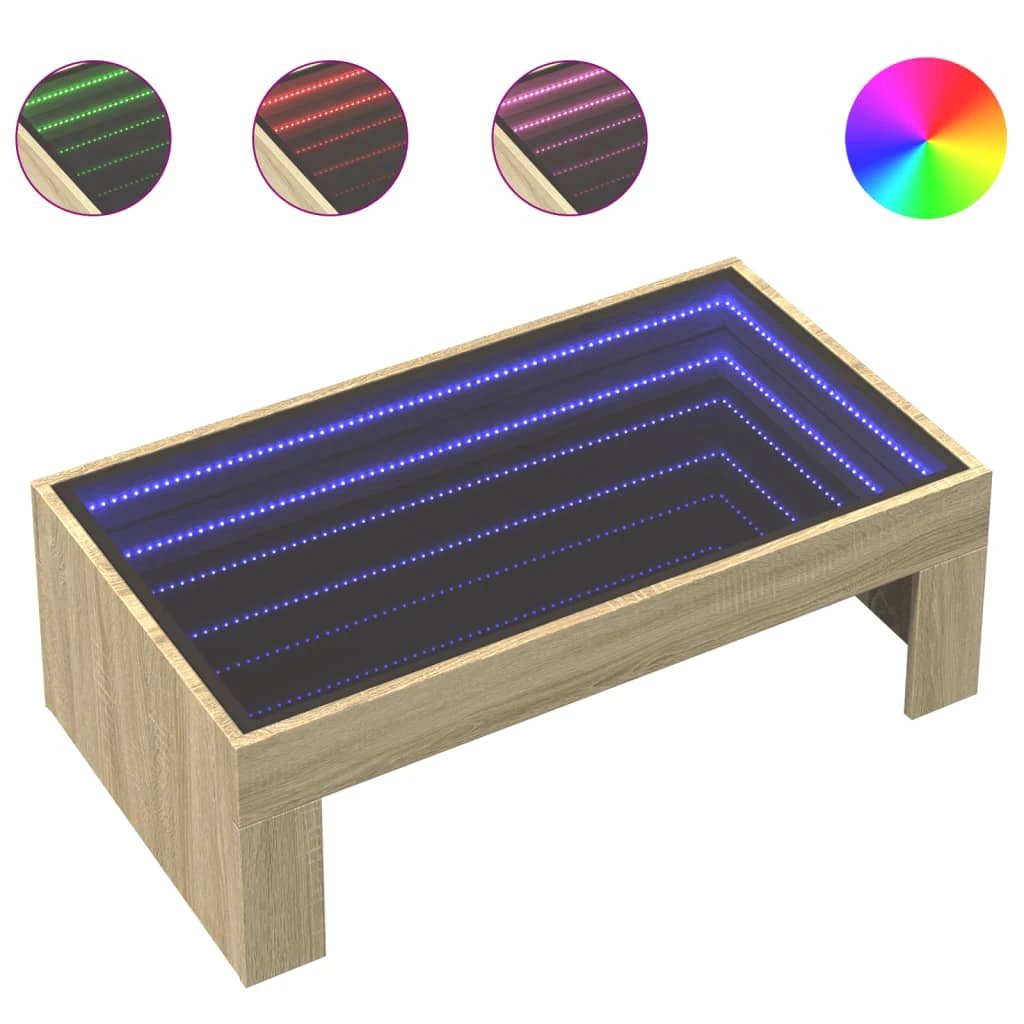 VidaXL Coffee Table 90x50x30cm InfinityLED Home by vidaXL