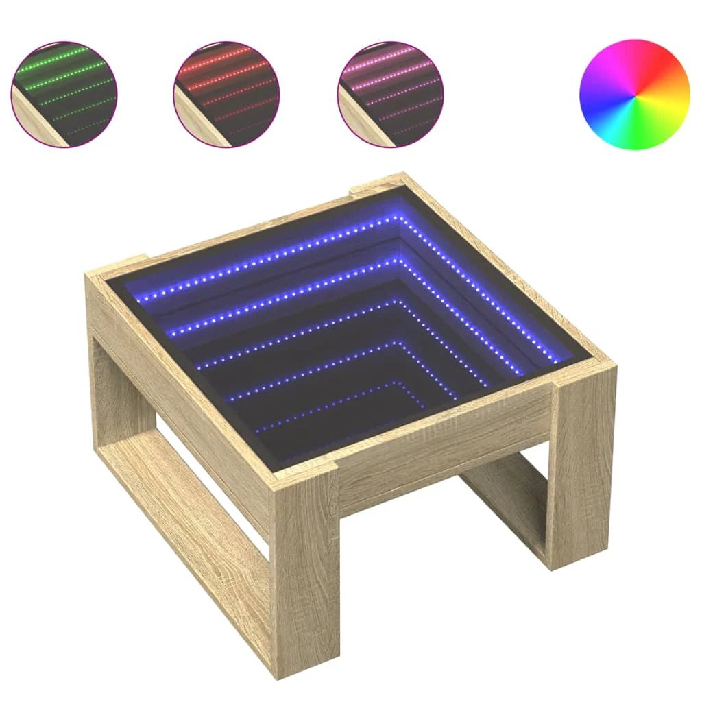 vidaXL Coffee Table 50x53x30 Infinity LED by vidaXL