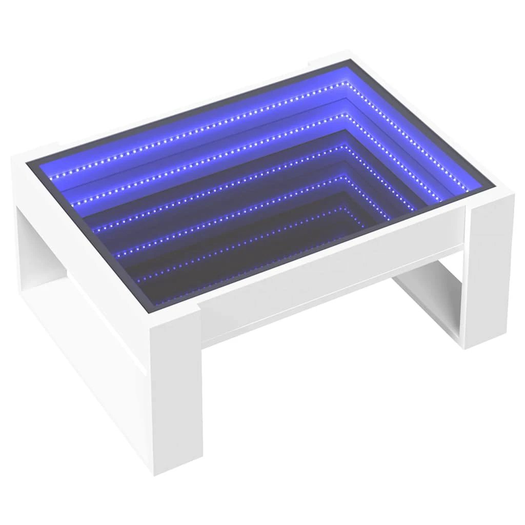 vidaXL Coffee Table 70x53x30 cm Infinity LED Mirror RGB Lighting For Modern Living Room by vidaXL