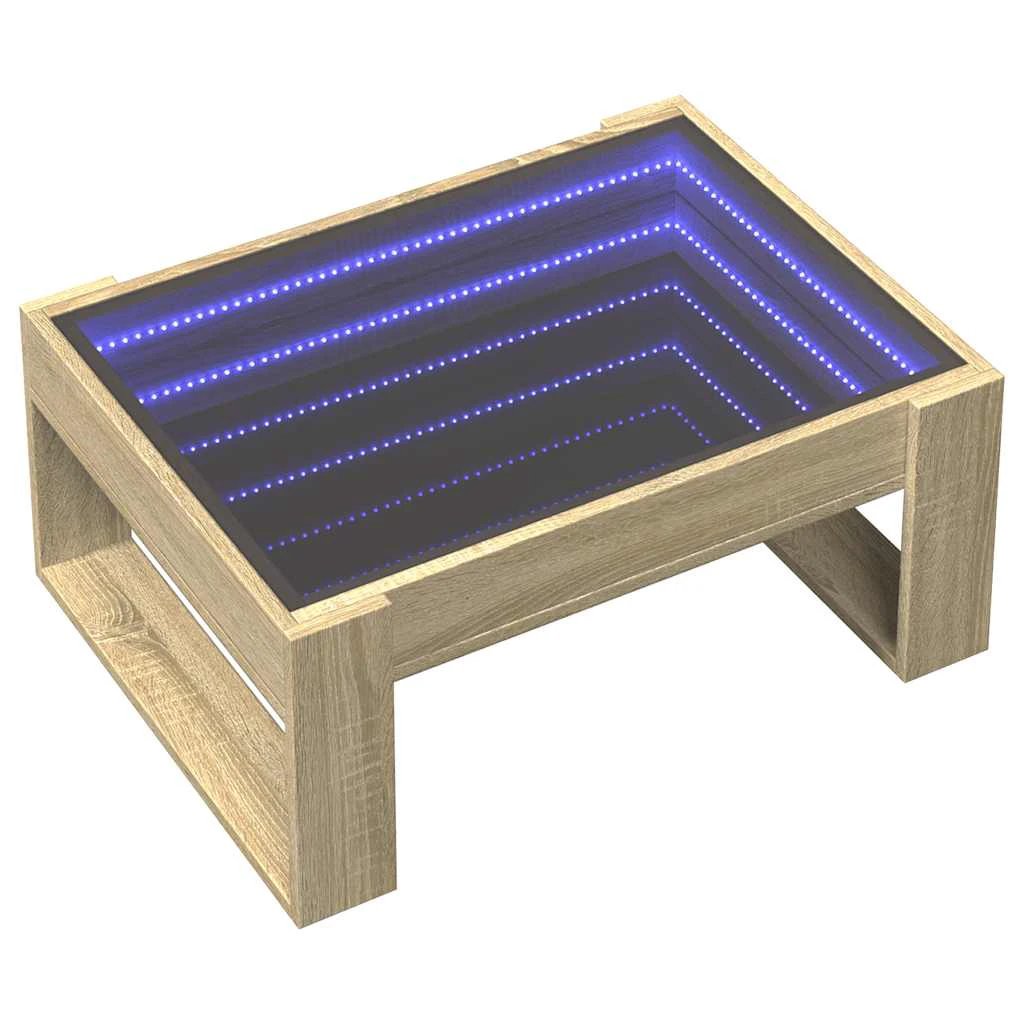 vidaXL VidaXL Coffee Table 70x53x30 LED Infinity Oak - Coffee Table