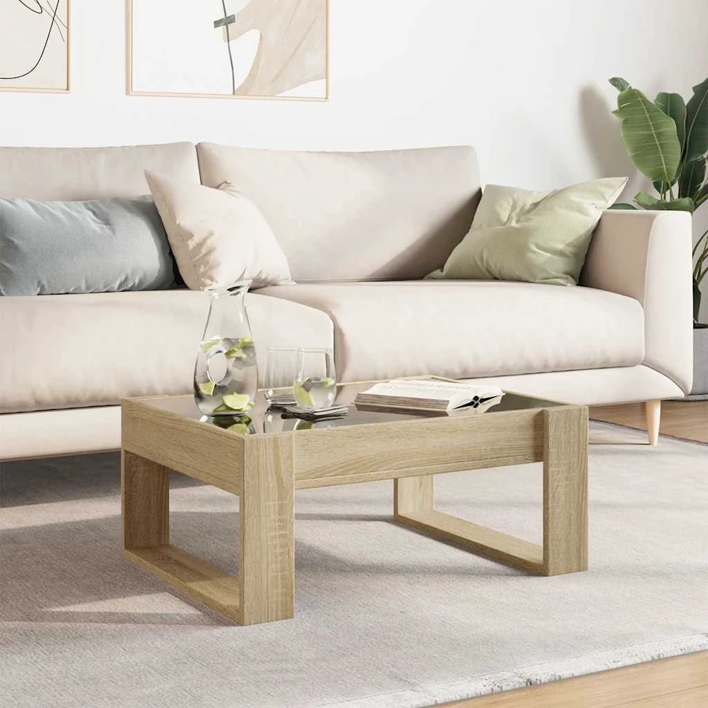 vidaXL VidaXL Coffee Table 70x53x30 LED Infinity Oak - Coffee Table