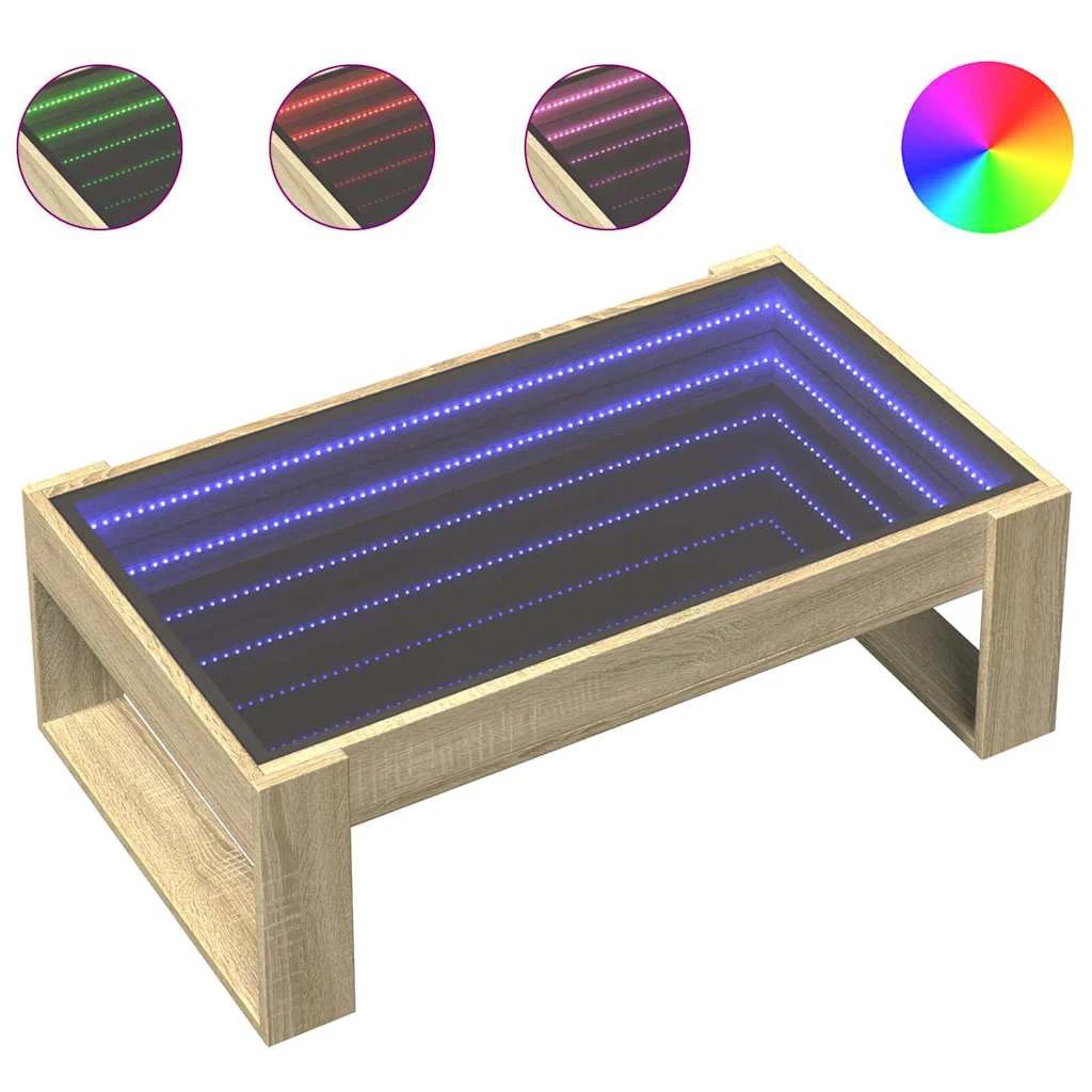 vidaXL vidaXL Coffee Table 90x53x30cm Infinity LED Home - Coffee Table