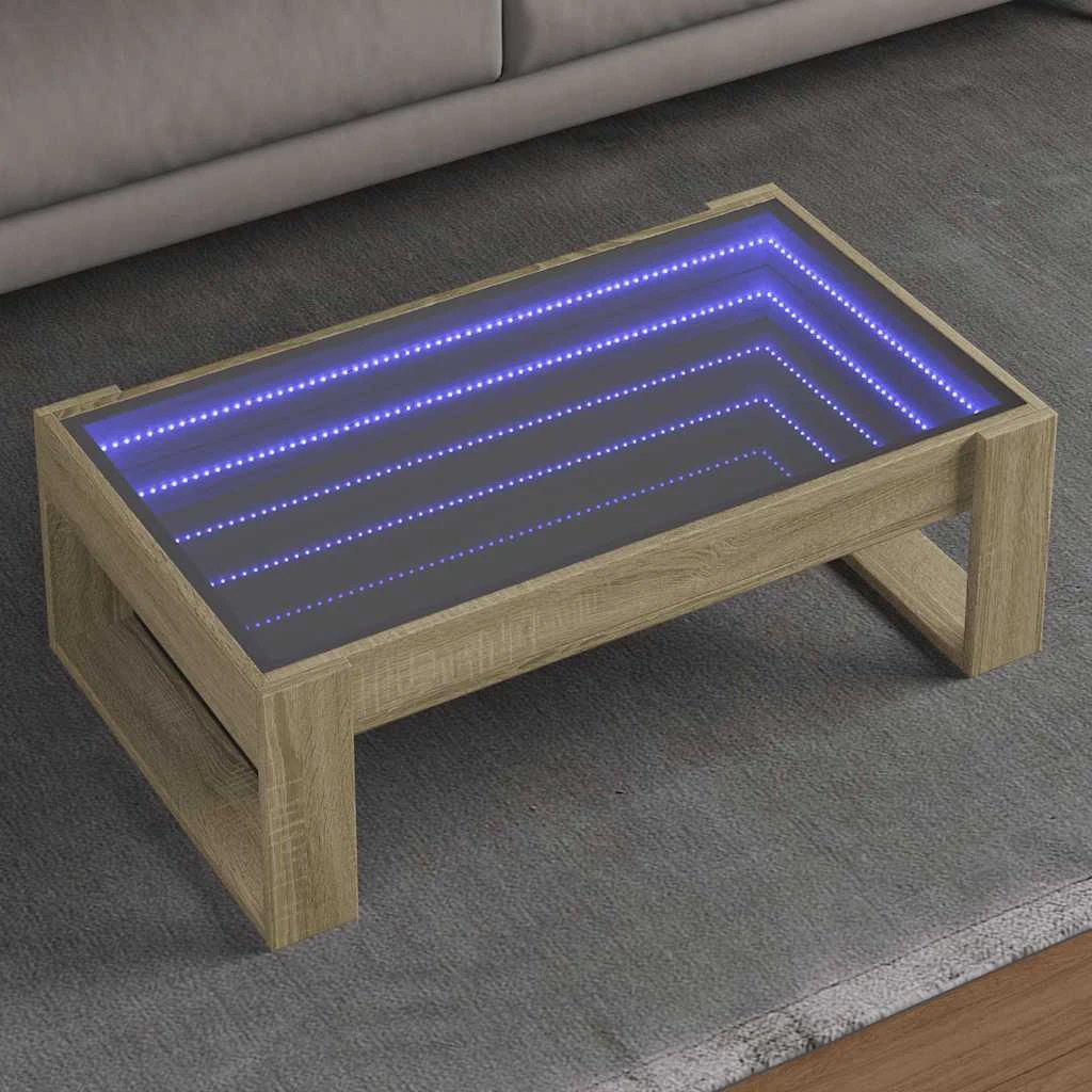 vidaXL vidaXL Coffee Table 90x53x30cm Infinity LED Home - Coffee Table